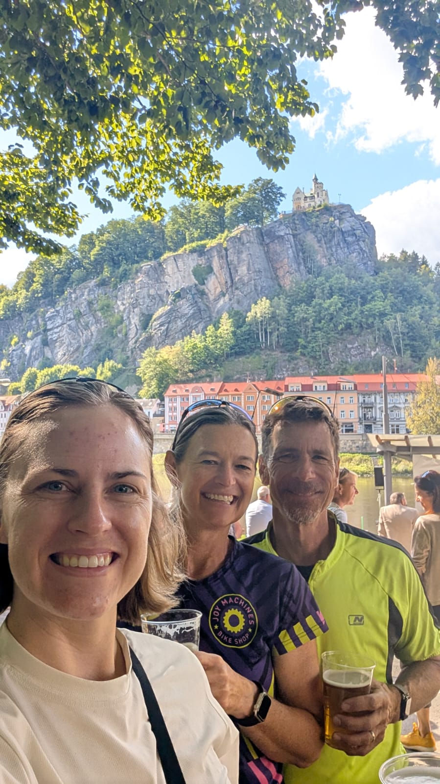By early afternoon we rolled into Děčín, where live music filled the trail. We stopped to enjoy for a few songs.