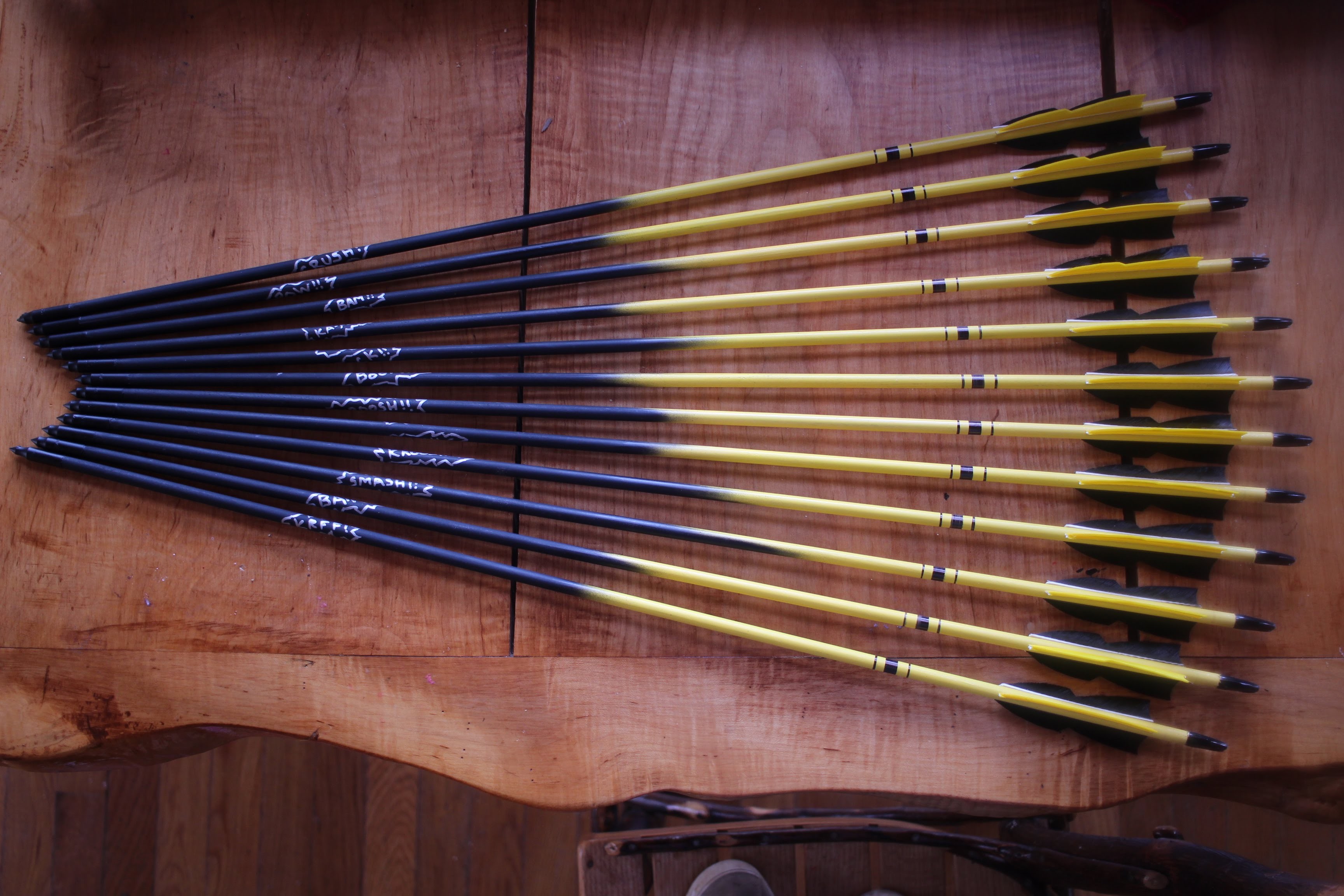 Custom traditional archery arrows