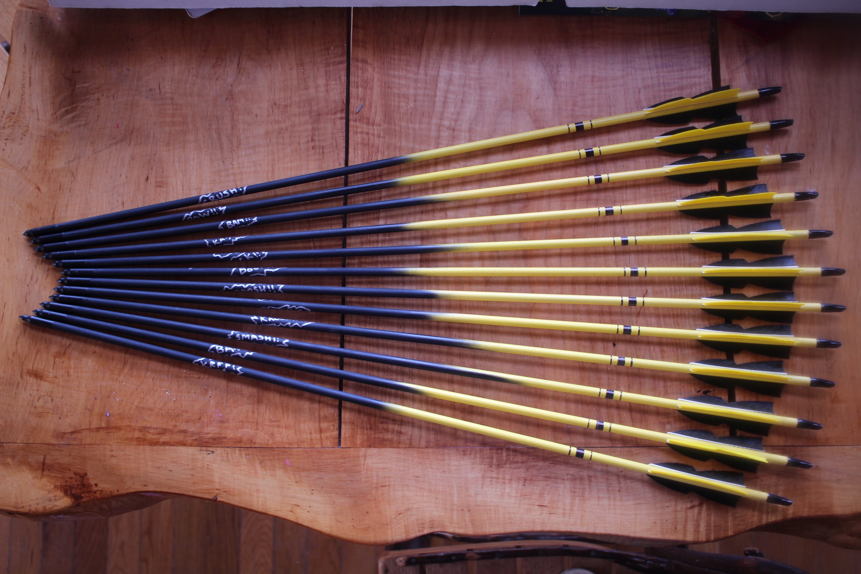 Custom traditional archery arrows