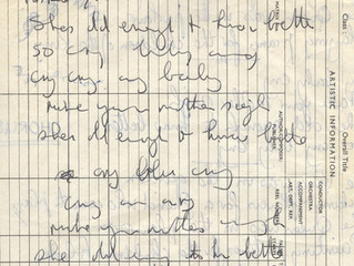 New Acquisition: "Cry Baby Cry" Handwritten Lyric