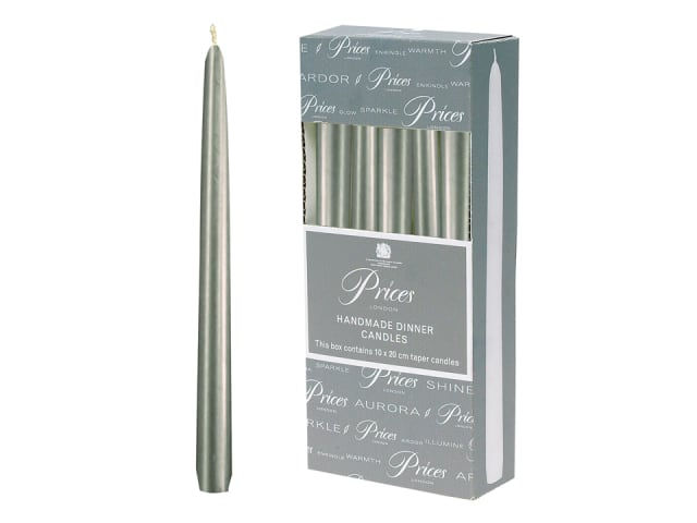 PRICES VW101030 VENETIAN TAPER CANDLE SILVER 10"