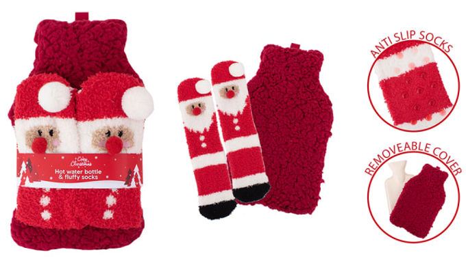 RSW XM7149 HOT WATER BOTTLE WITH SOCKS - SANTA