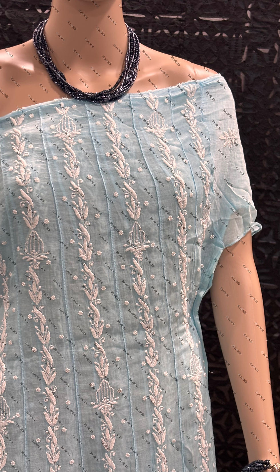 Thumbnail: Mul Chanderi Anarkali in Sky Blue 