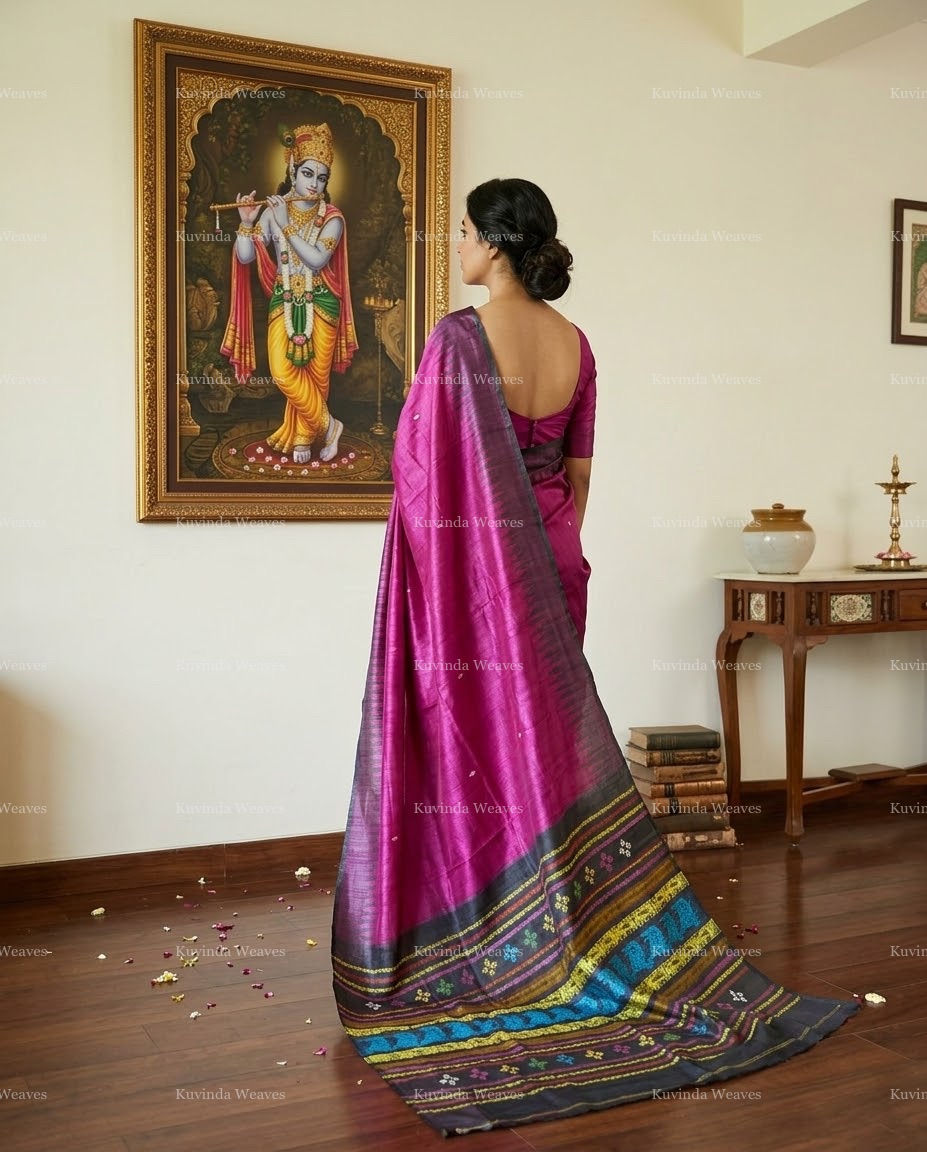 Thumbnail: Rani in Resplendence :Tussar Silk with Jala Work