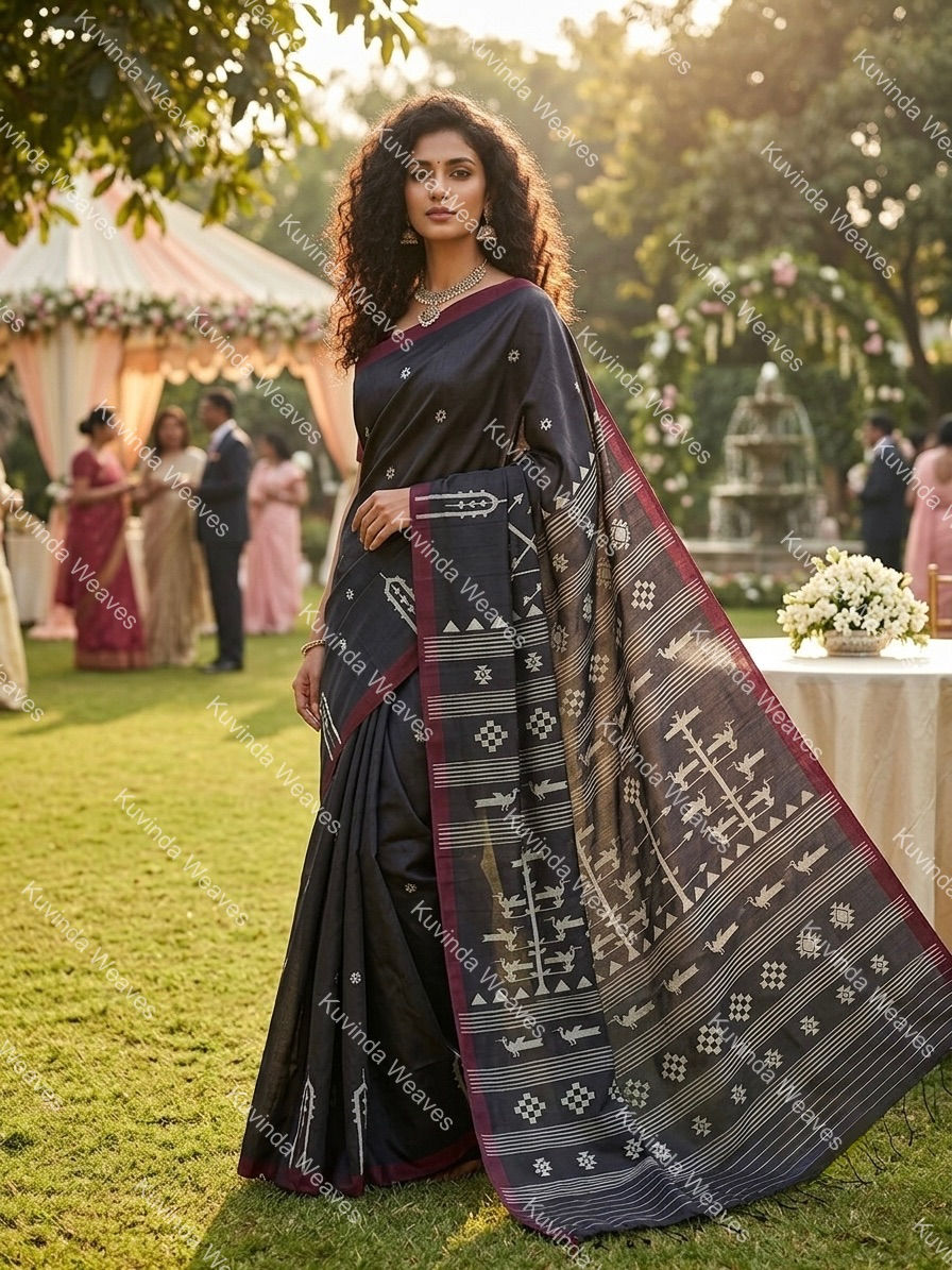 Thumbnail: The Grey Tussar Silk Saree