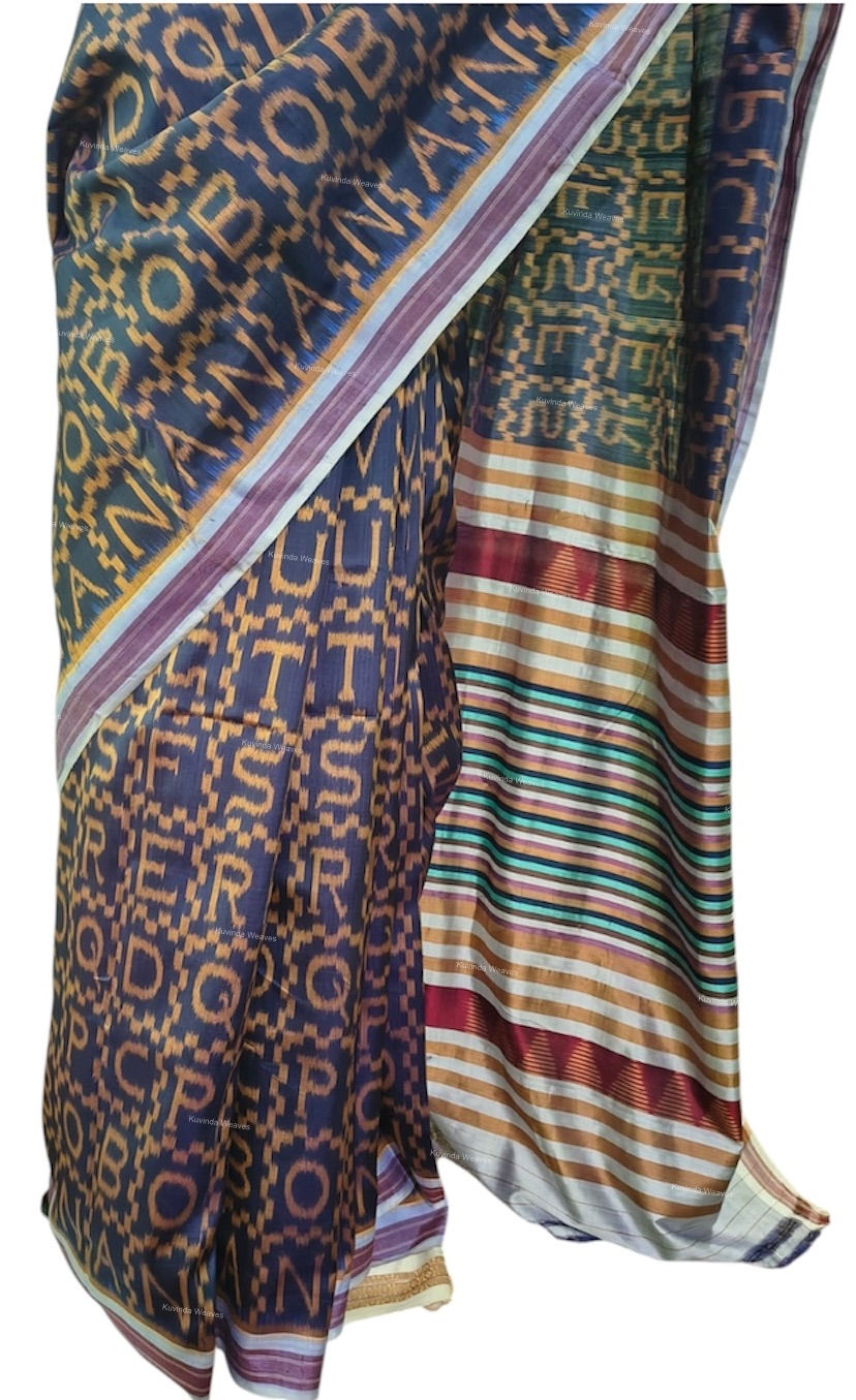 Thumbnail: Mulberry Silk Alphabet Saree