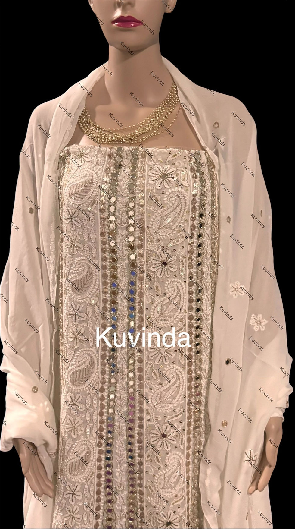 Thumbnail: Ivory Reverie , Viscose Anarkali Set 