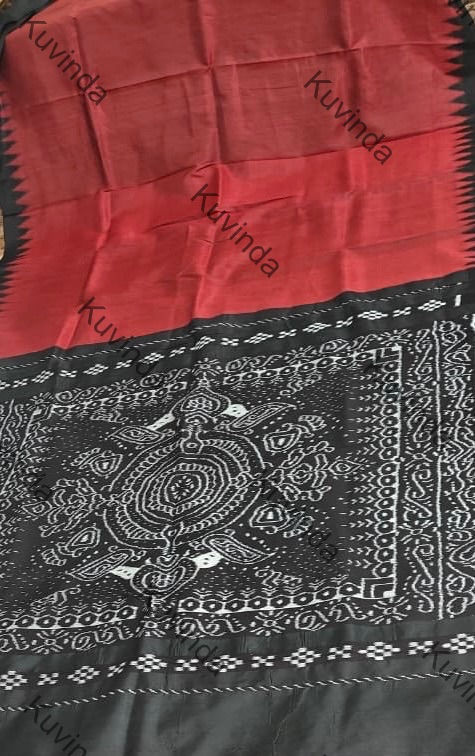 Thumbnail: Deep Crimson Fourply Silk , The Jhuti Pall Saree