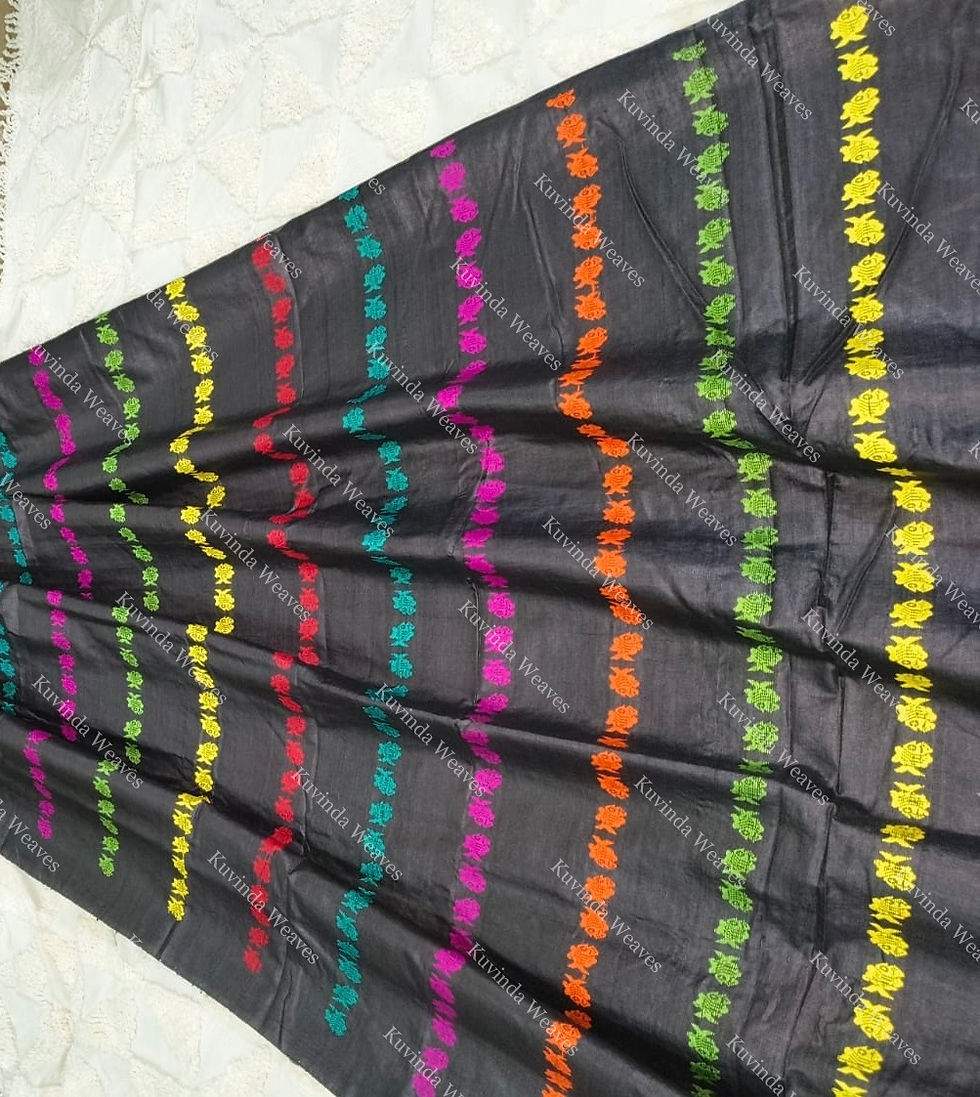 Thumbnail: Pure Tussar Silk Saree : Multicolor Jala work