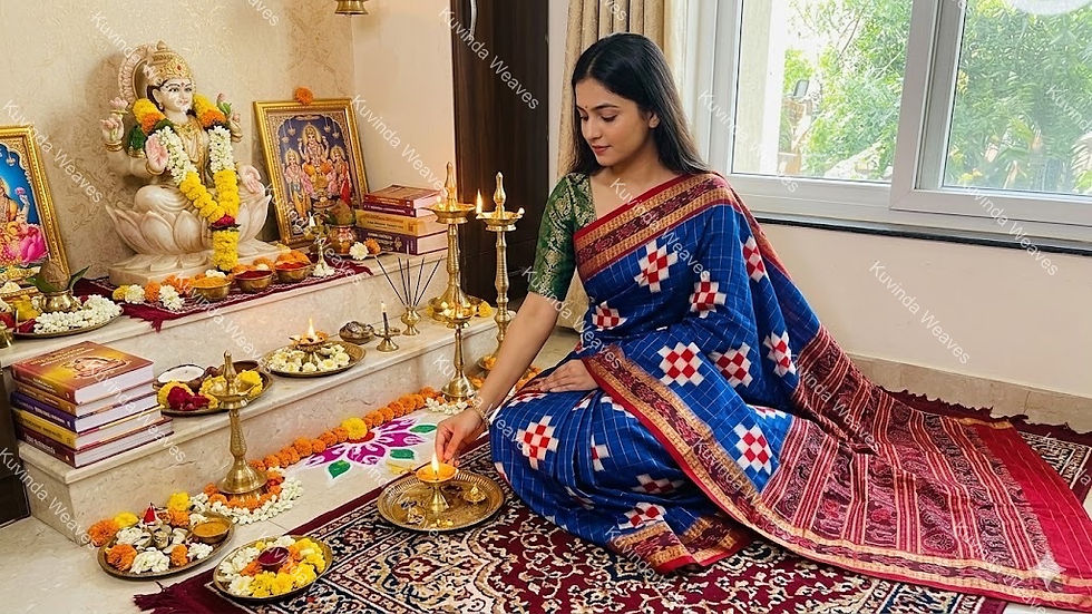 Thumbnail: Royal Blue Pasapali Silk Saree
