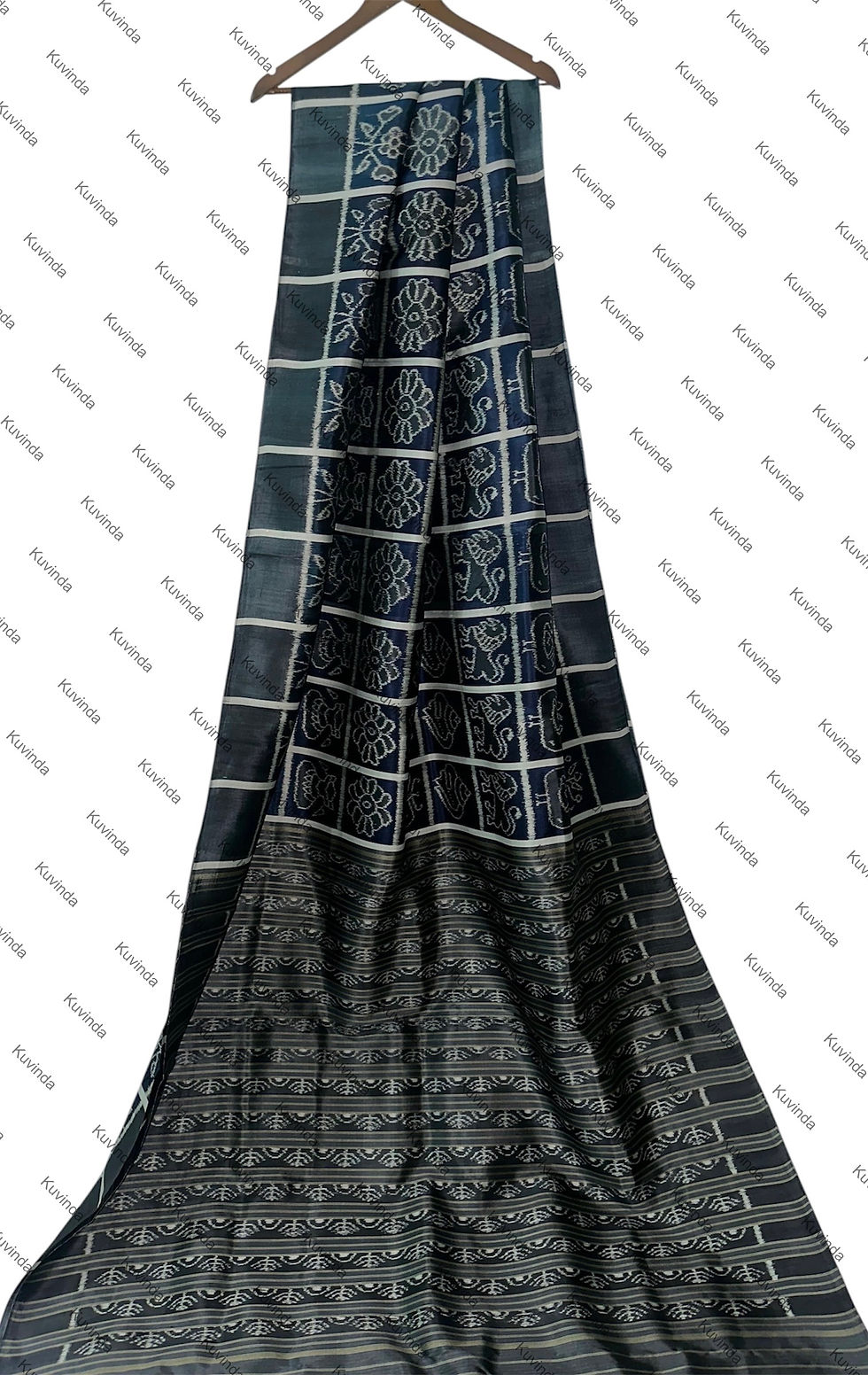 Thumbnail: Charcoal Grey  Fourply Mulberry Silk Saree 