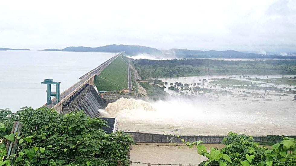 हीराकुंड: 5 गेटों और पावर चैनल से महानदी में छोड़ा जा रहा 1.16 लाख क्यूसेक पानी.....