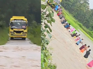 भारी बारिश: बस से लगभग 50 यात्रियों को सुरक्षित बाहर निकाला गया.....