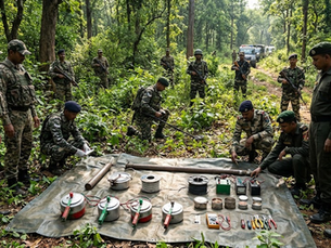 अबूझमाड़ के जंगलों से 7 आईईडी और विस्फोटक बनाने का सामान बरामद, सर्च ऑपरेशन जारी...