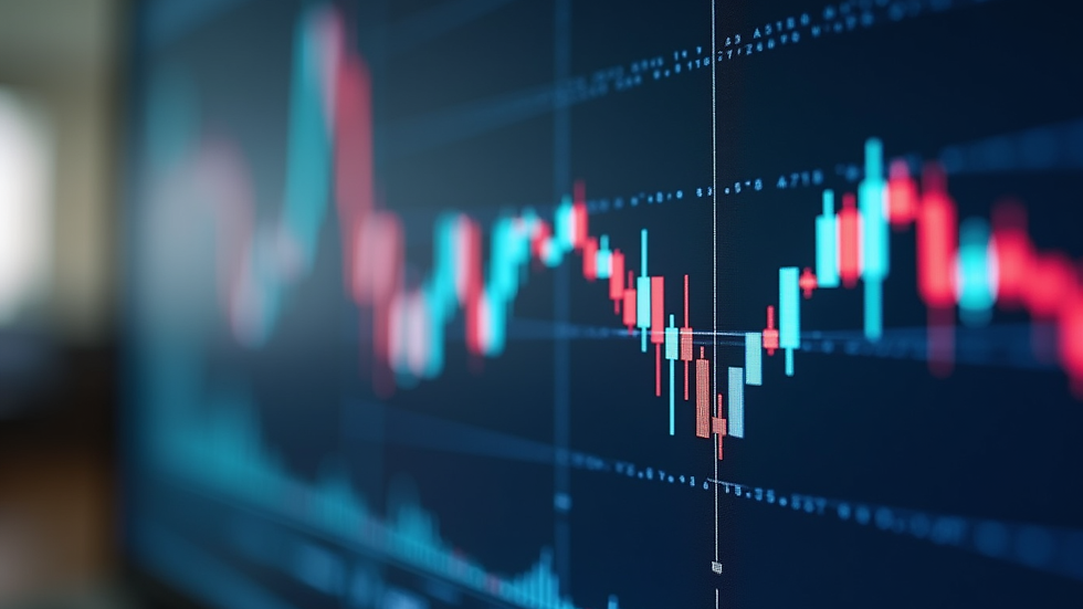 Close-up view of a stock market graph on a digital screen