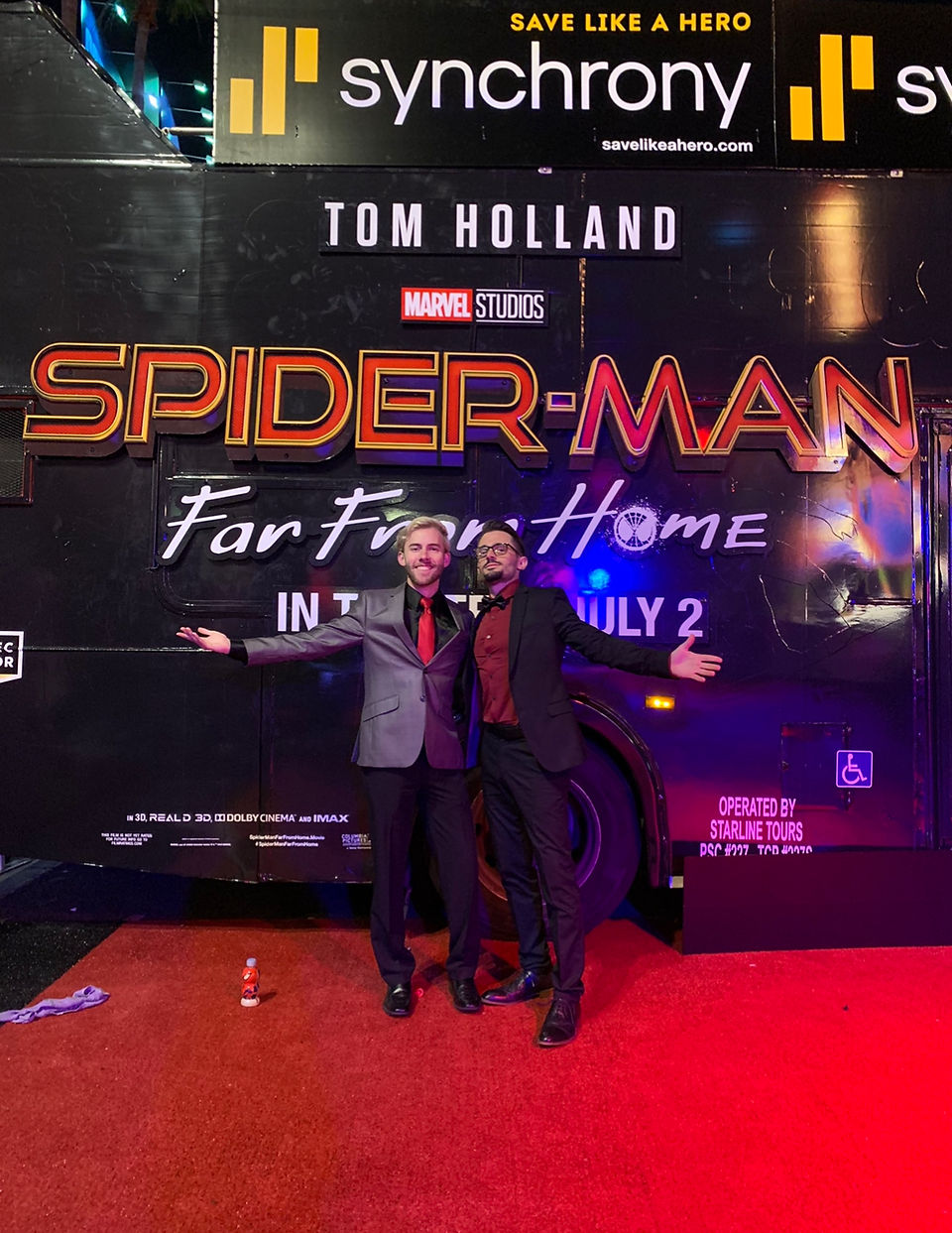Brad R Lambert with Benjamin Farren at the "Spider-Man: Far From Home" World Premiere in Los Angeles, CA.