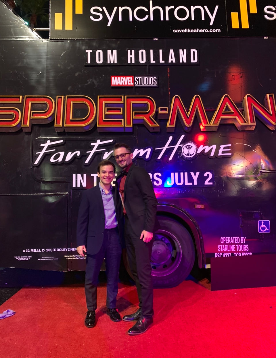 Brad R Lambert with Mateo Coka at the "Spider-Man: Far From Home" World Premiere in Los Angeles, CA.
