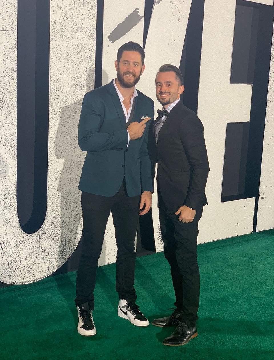 Brad R Lambert with Brandon Davis at the "JOKER" World Premiere in Los Angeles, CA.