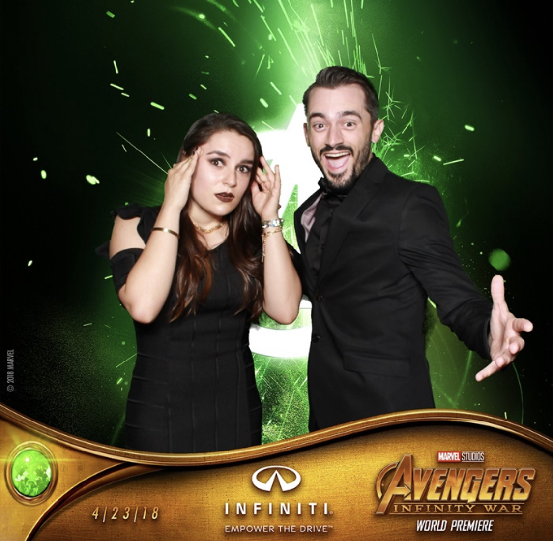 Brad R Lambert with Katie Lambert at the "Avengers: Infinity War" World Premiere in Los Angeles, CA.