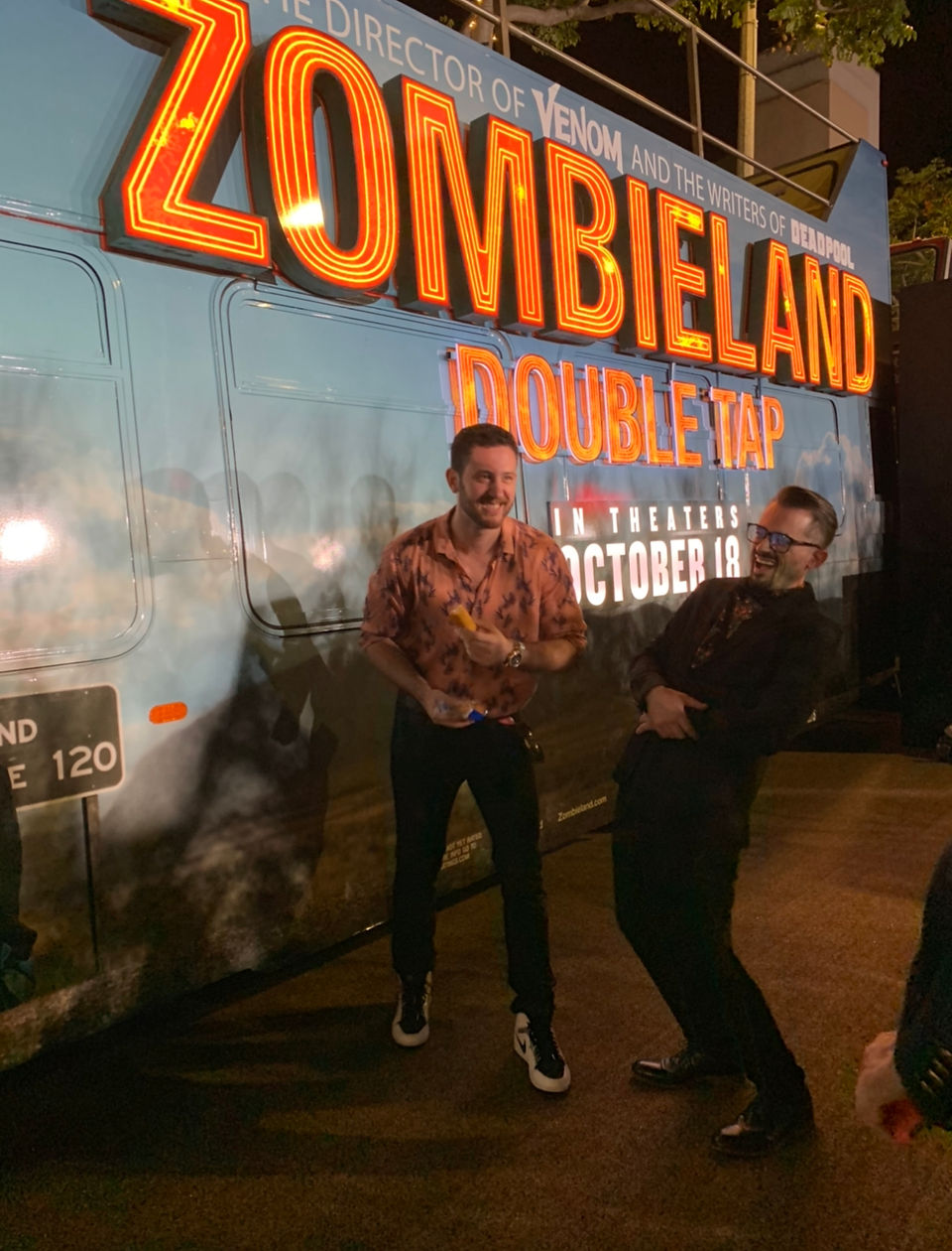 Brad R Lambert with Brandon Davis of Comicbook.com at the "Zombieland: Double Tap" World Premiere in Los Angeles, CA.