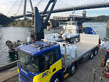 Commercial marine logistics transporting equipment and materials across Sydney Harbour | Waratah Marine | Sydney, NSW