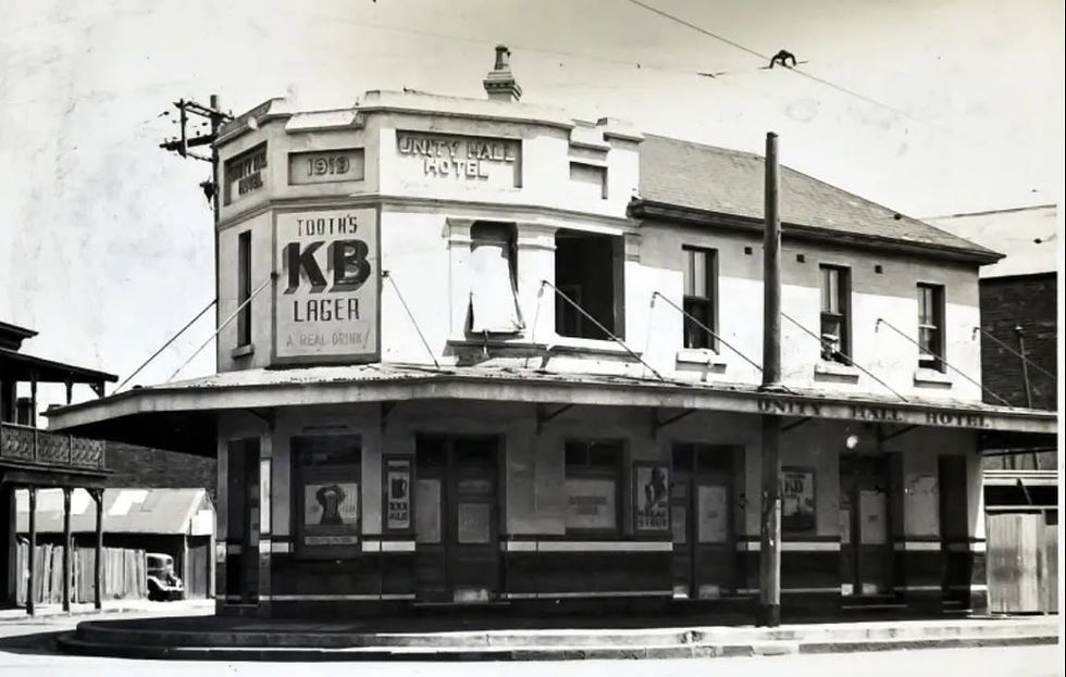 Historic Unity Hall Hotel Balmain under Tooth & Co. | Darling Street pub history in Balmain, Sydney