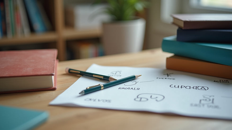 Close-up view of language learning materials and textbooks on a desk