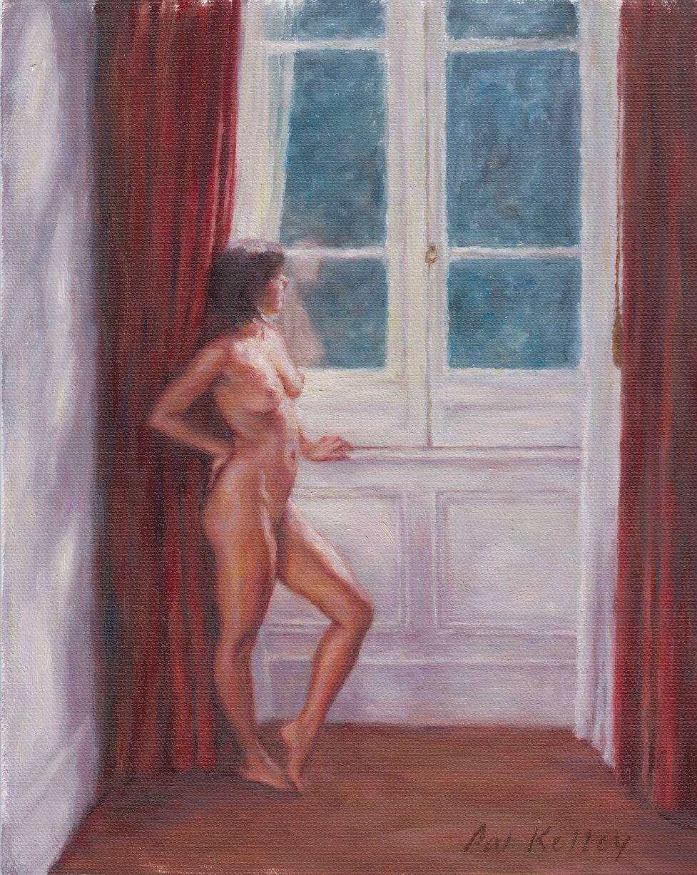 Nude by a Window, Portugal - Pat Kelley - Original Oil Painting