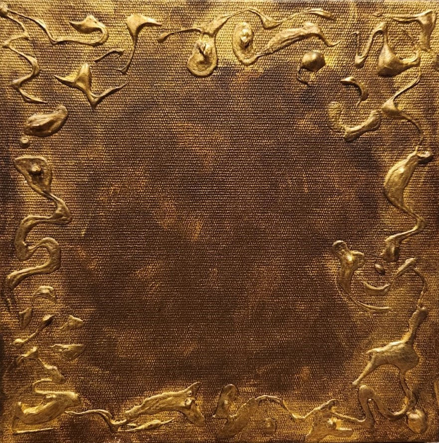 20x20cm - Dokulu Duvar Dekoru Eskitme Altın