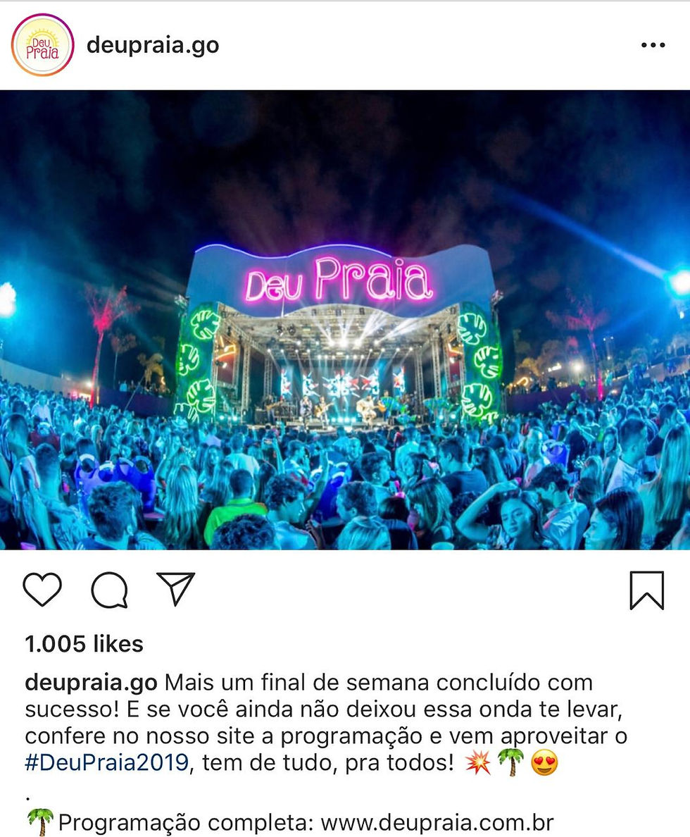 Evento "Deu Praia"traz música e muita areia para Goiânia
