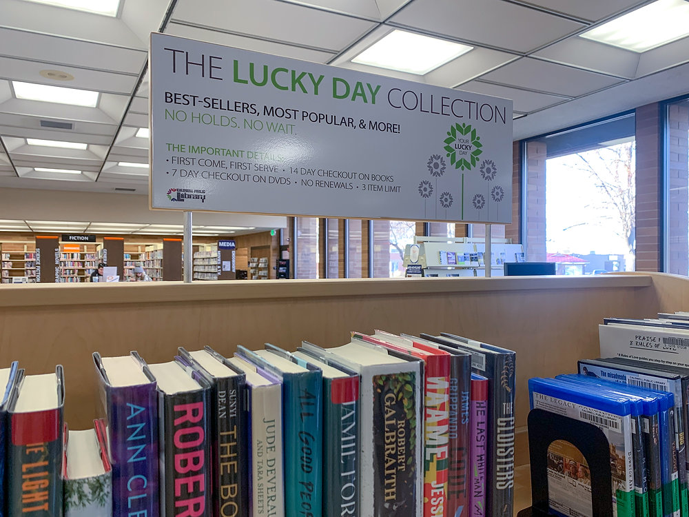 It's your lucky day! Skip the line for popular books at Caldwell Public