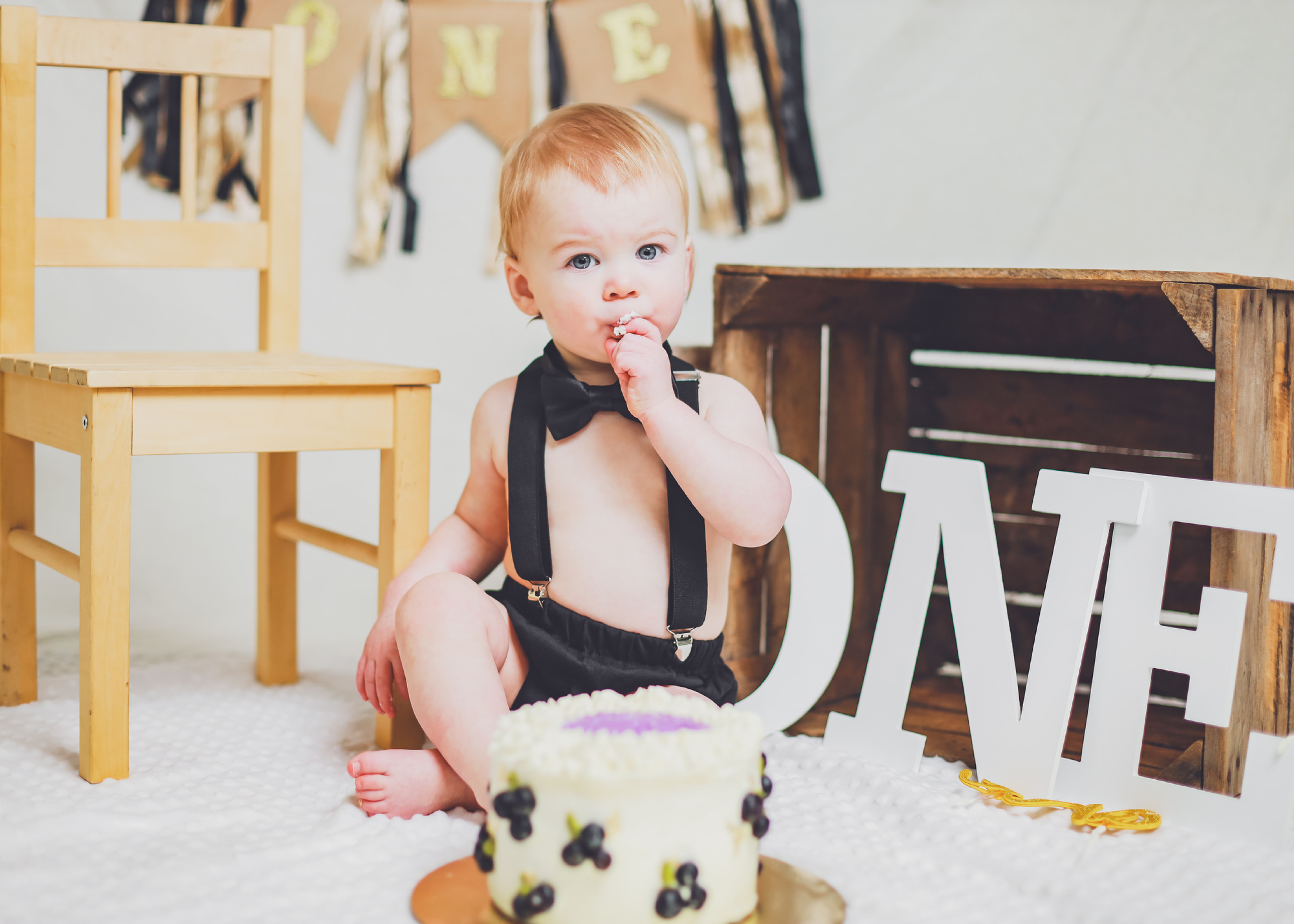 one year old milestone session with cake smash option
