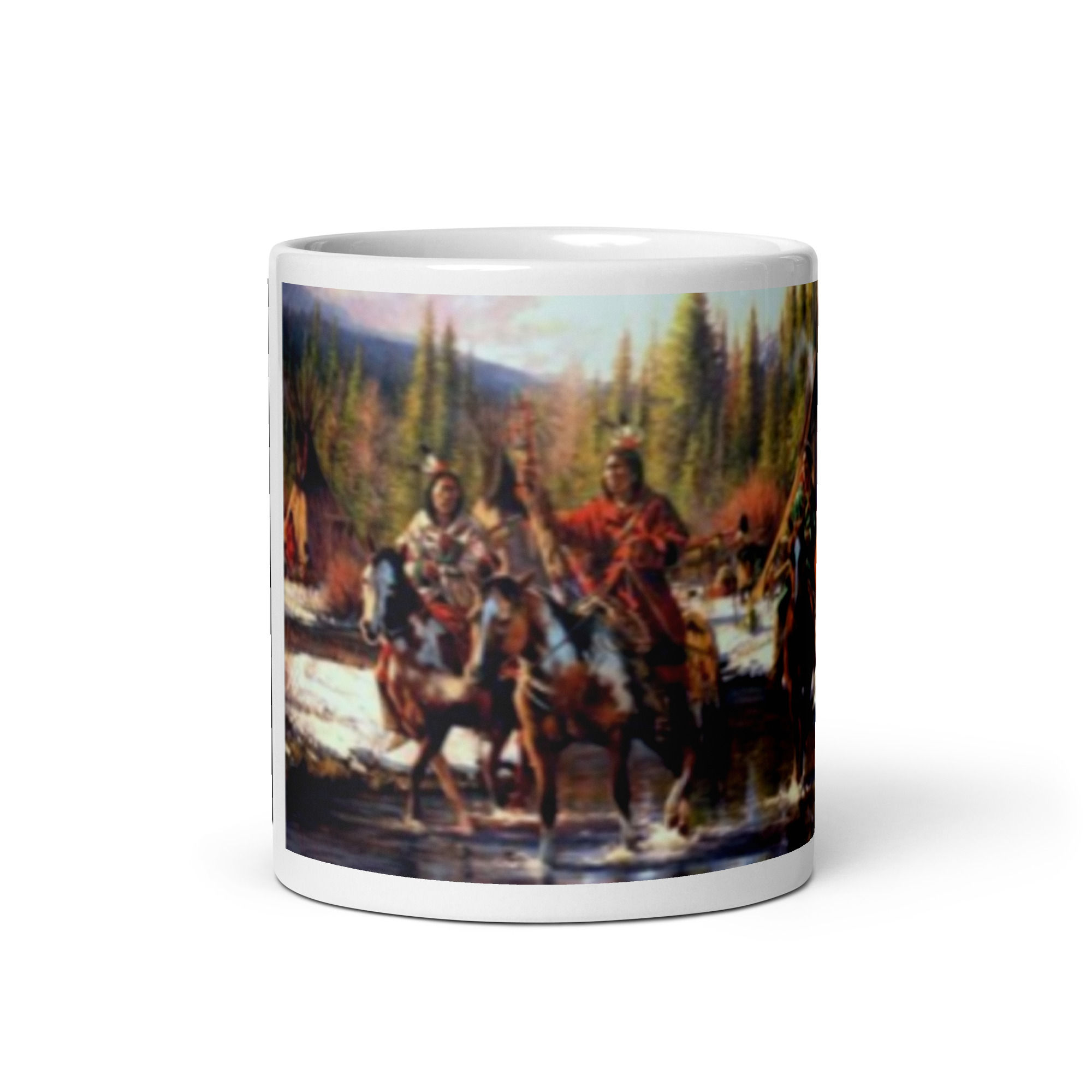 CHEROKEE NATION ART White glossy mug