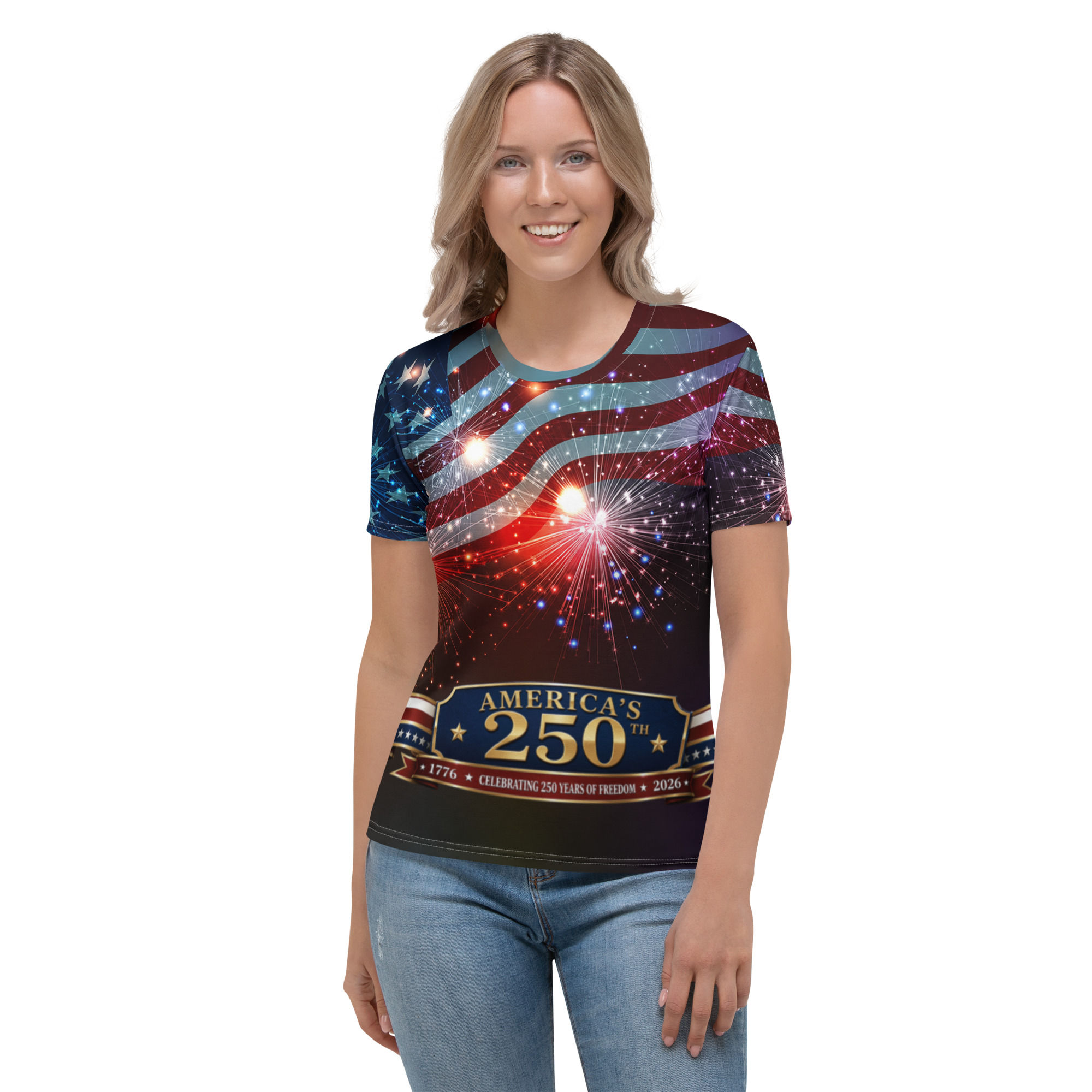 AMERICAS 250 - Women's All-Over Crew Neck T-shirt