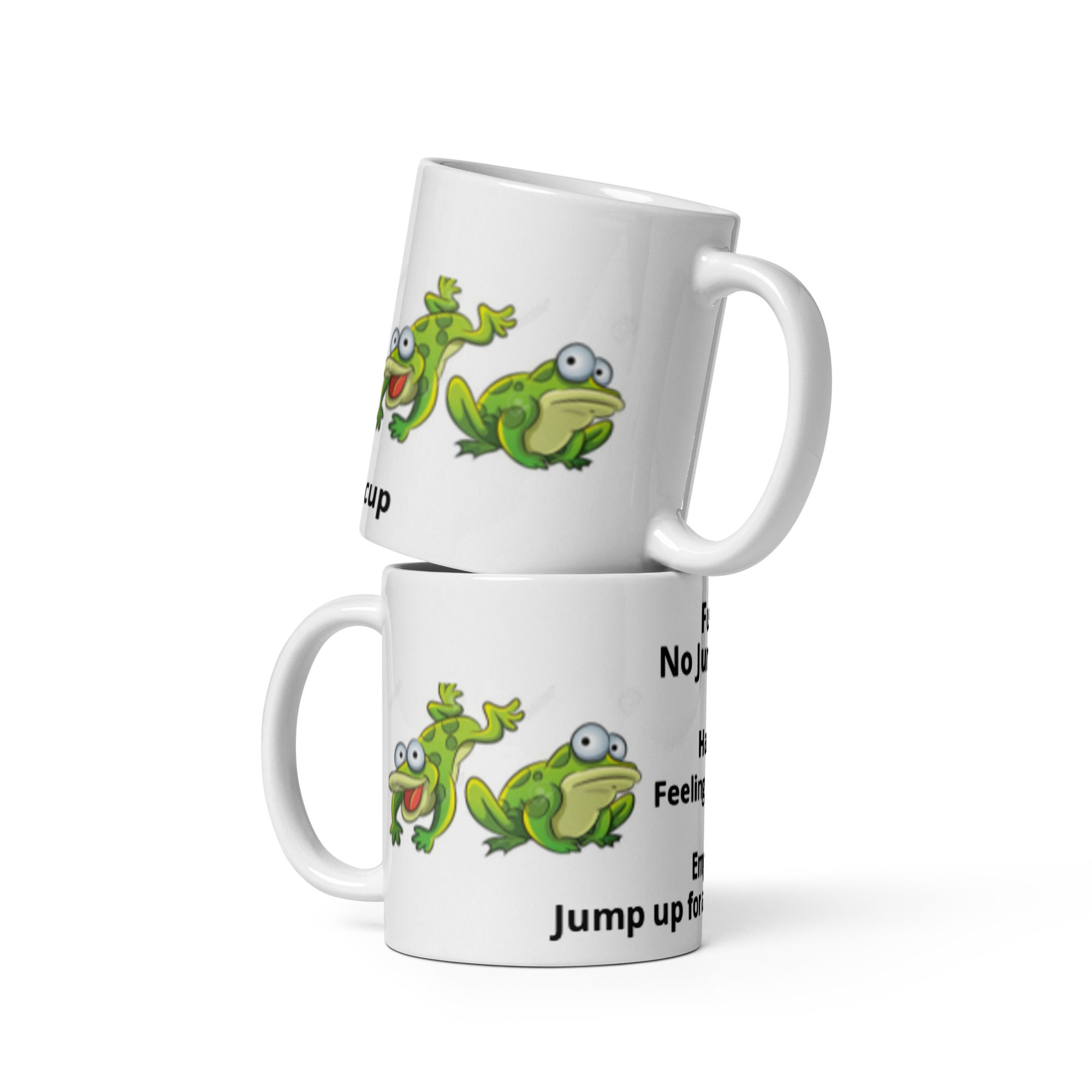 Frog Levels White Glossy Mug