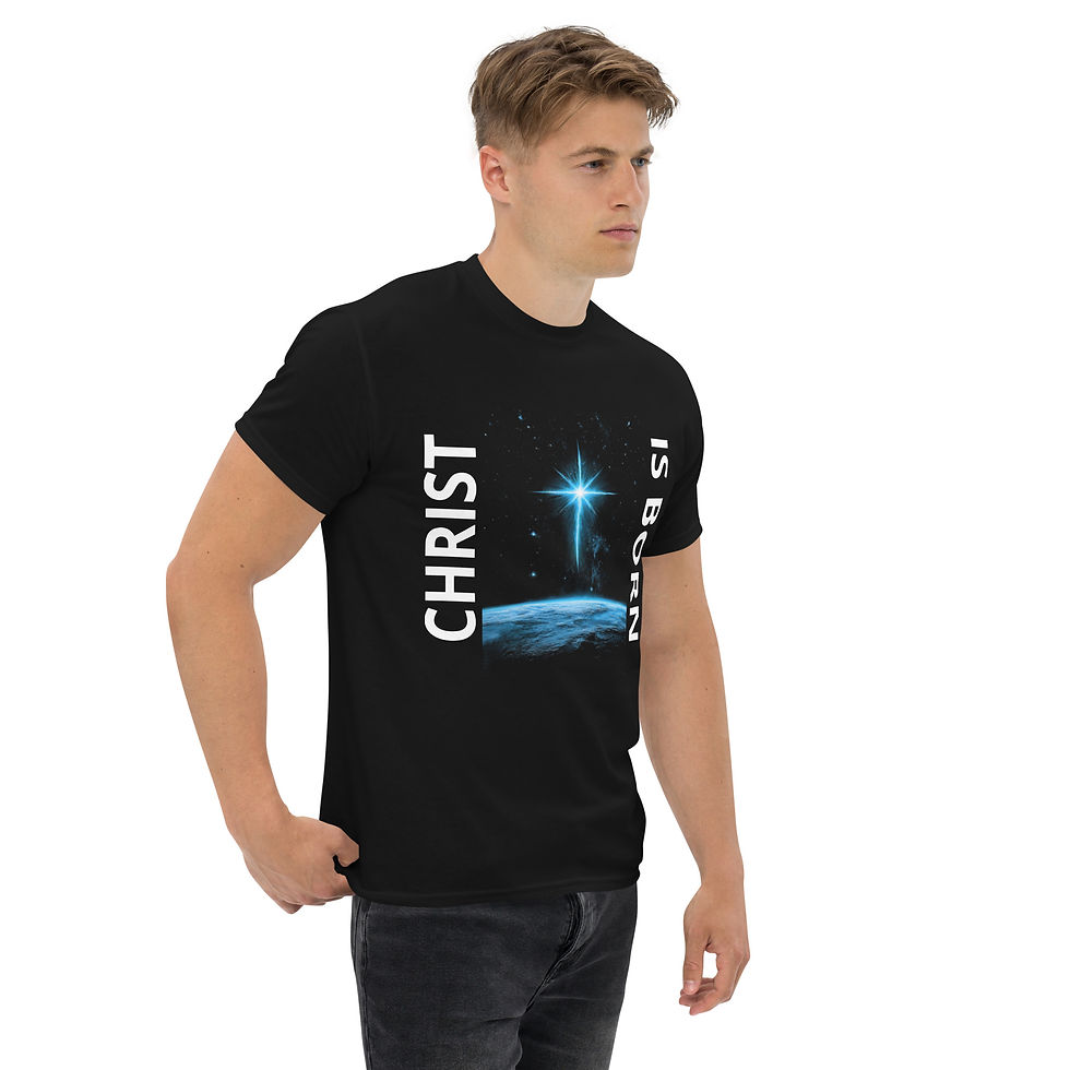 Thumbnail: CHRIST IS BORN - White Letter Unisex classic tee
