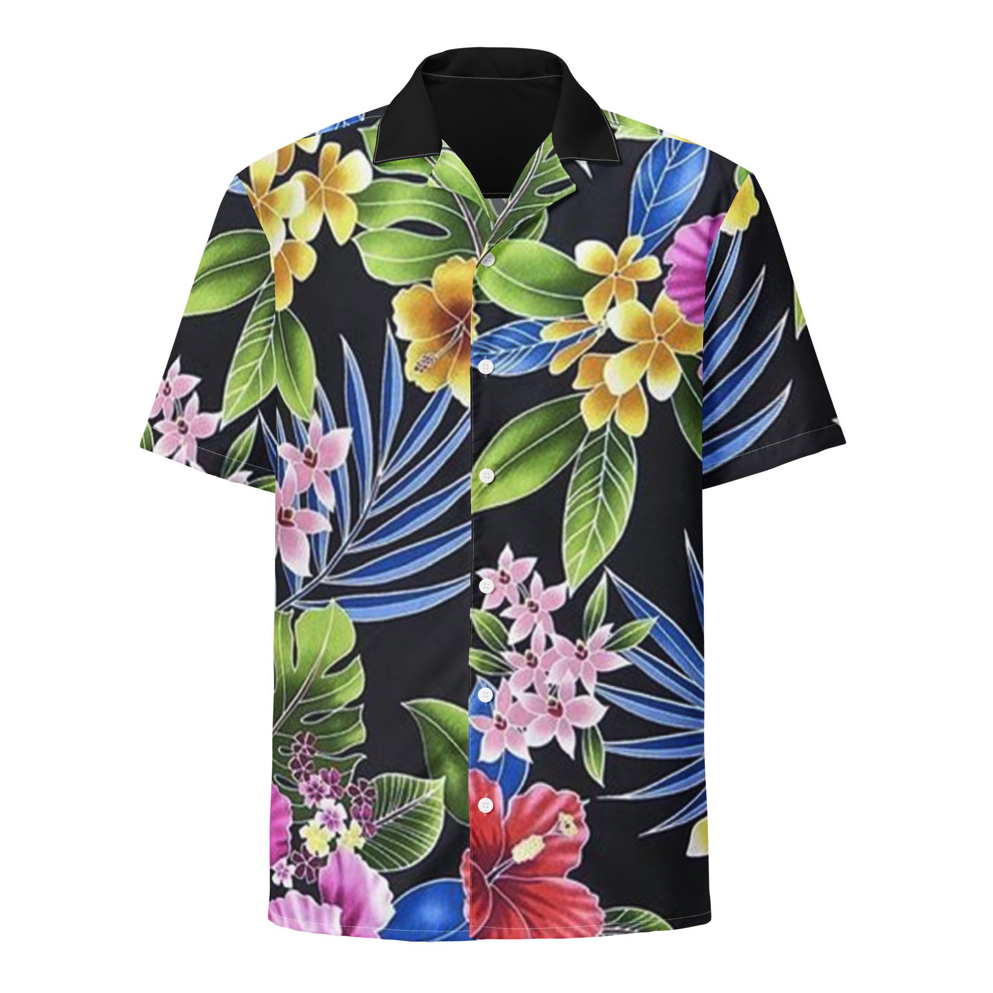 LARGE HIBISCUSS Unisex button shirt