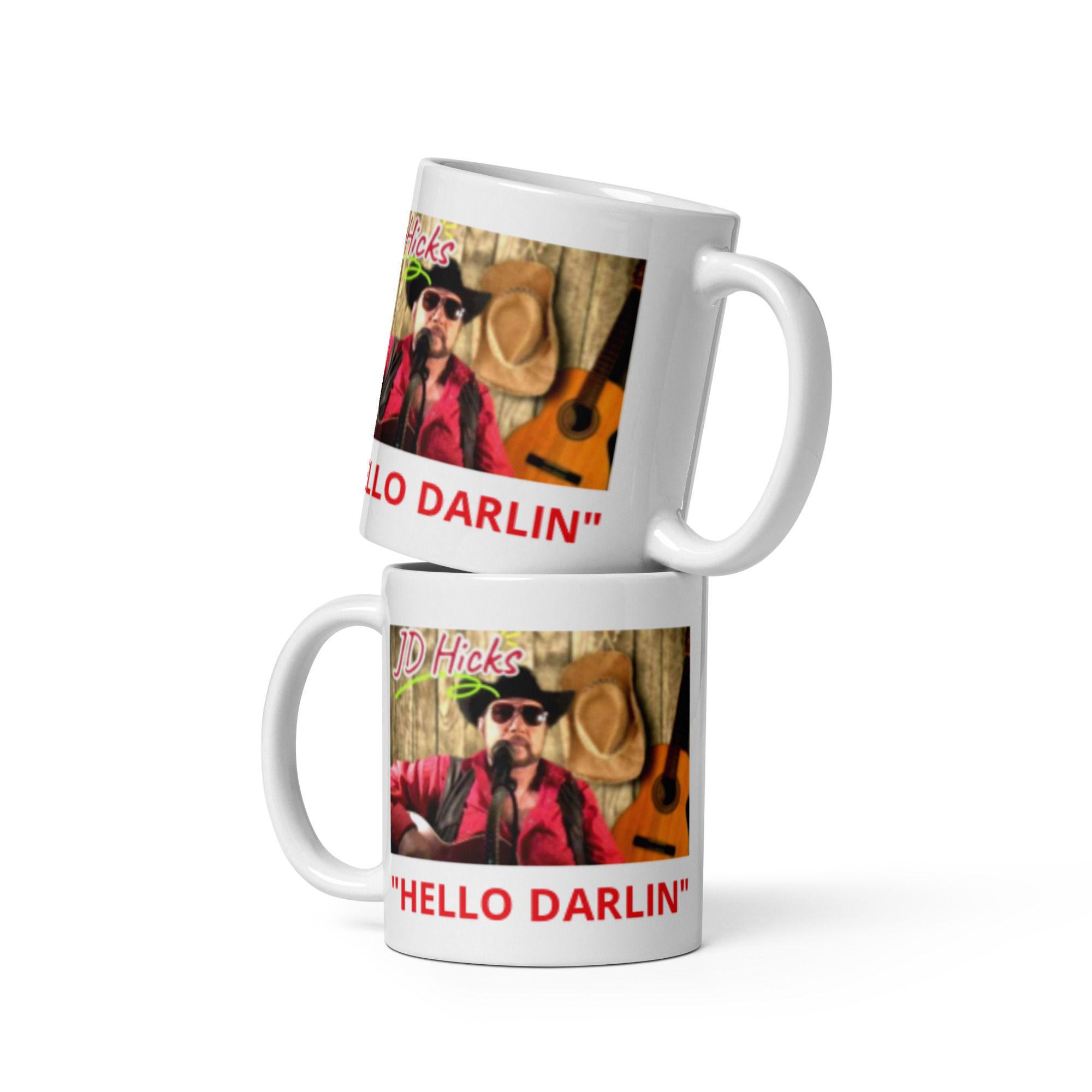 JD Hicks 2 SIDED PRINT White glossy mug