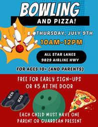 Youth Event: Bowling & Pizza!