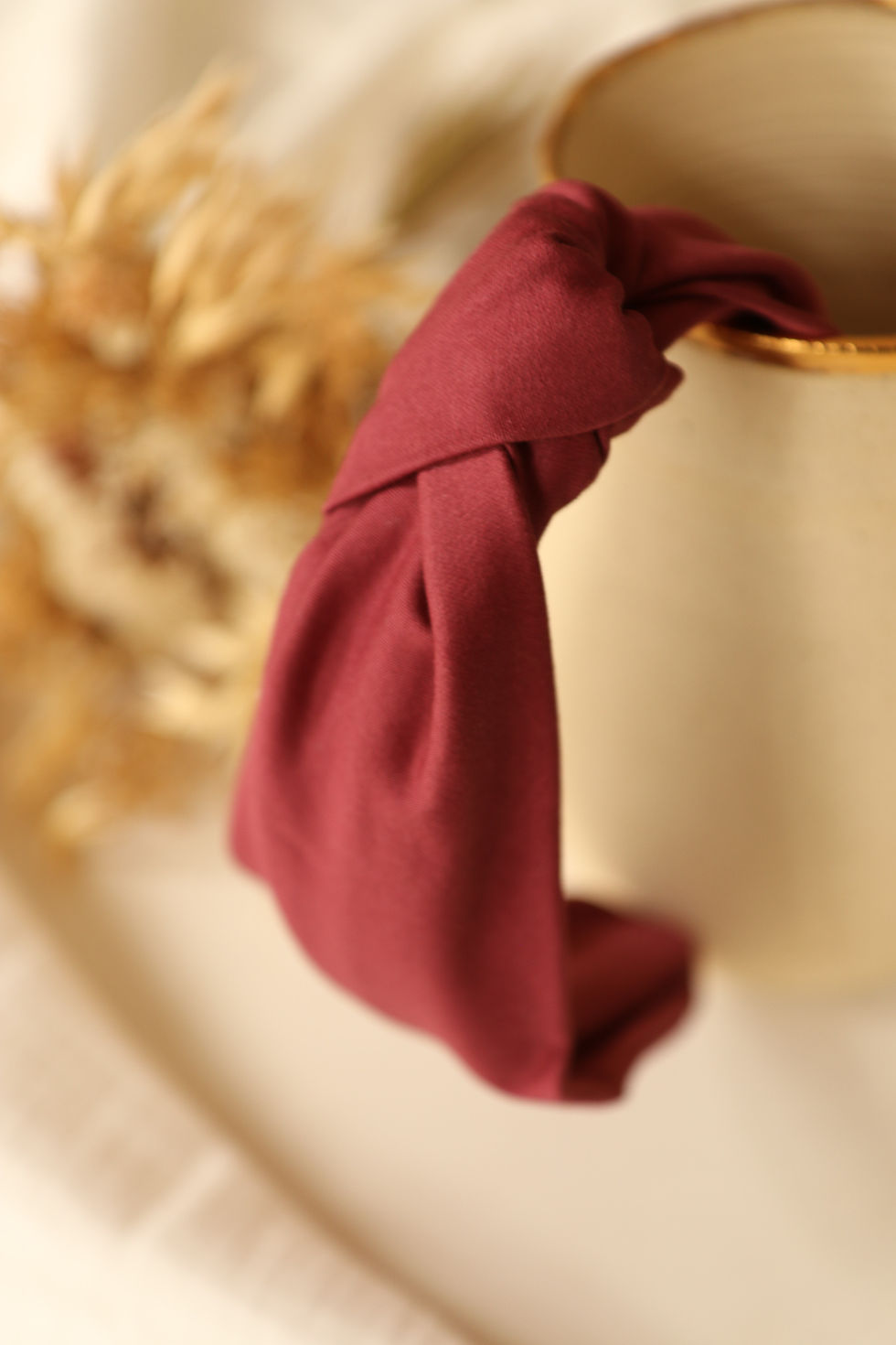 Miniature : Serre-tete noué rose foncé rosewood