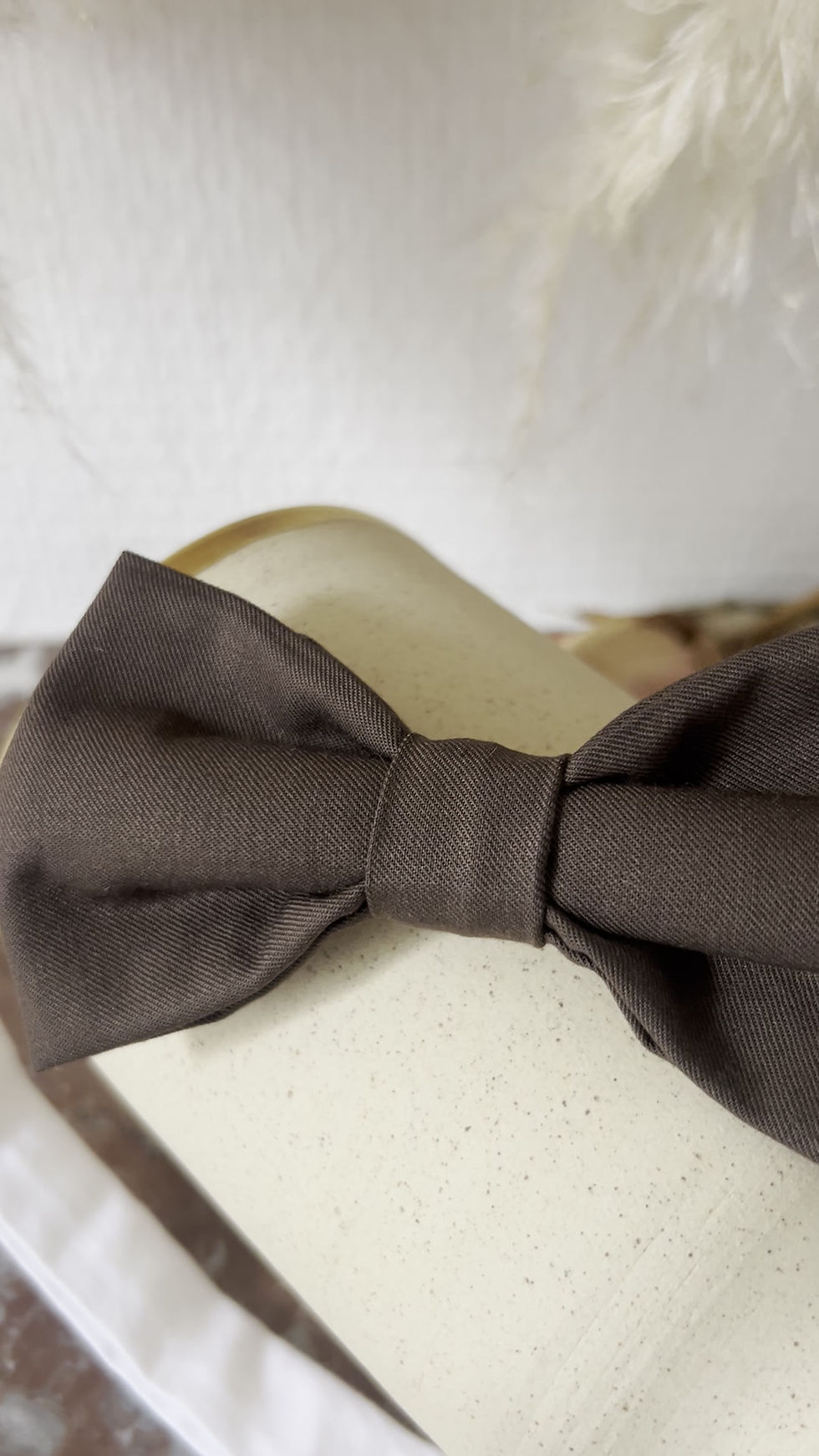Miniature : Noeud papillon marron mokka homme reglable
