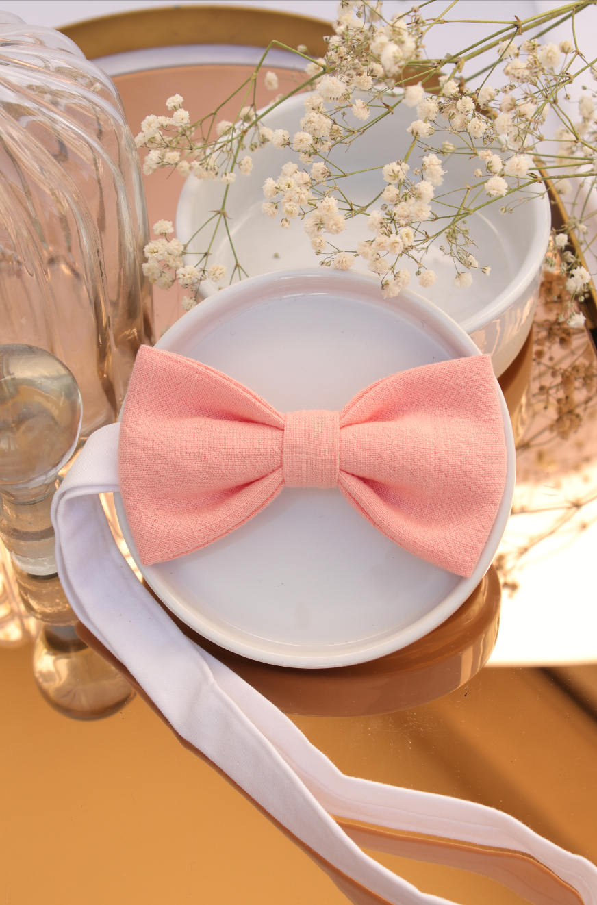 Noeud papillon rose peche