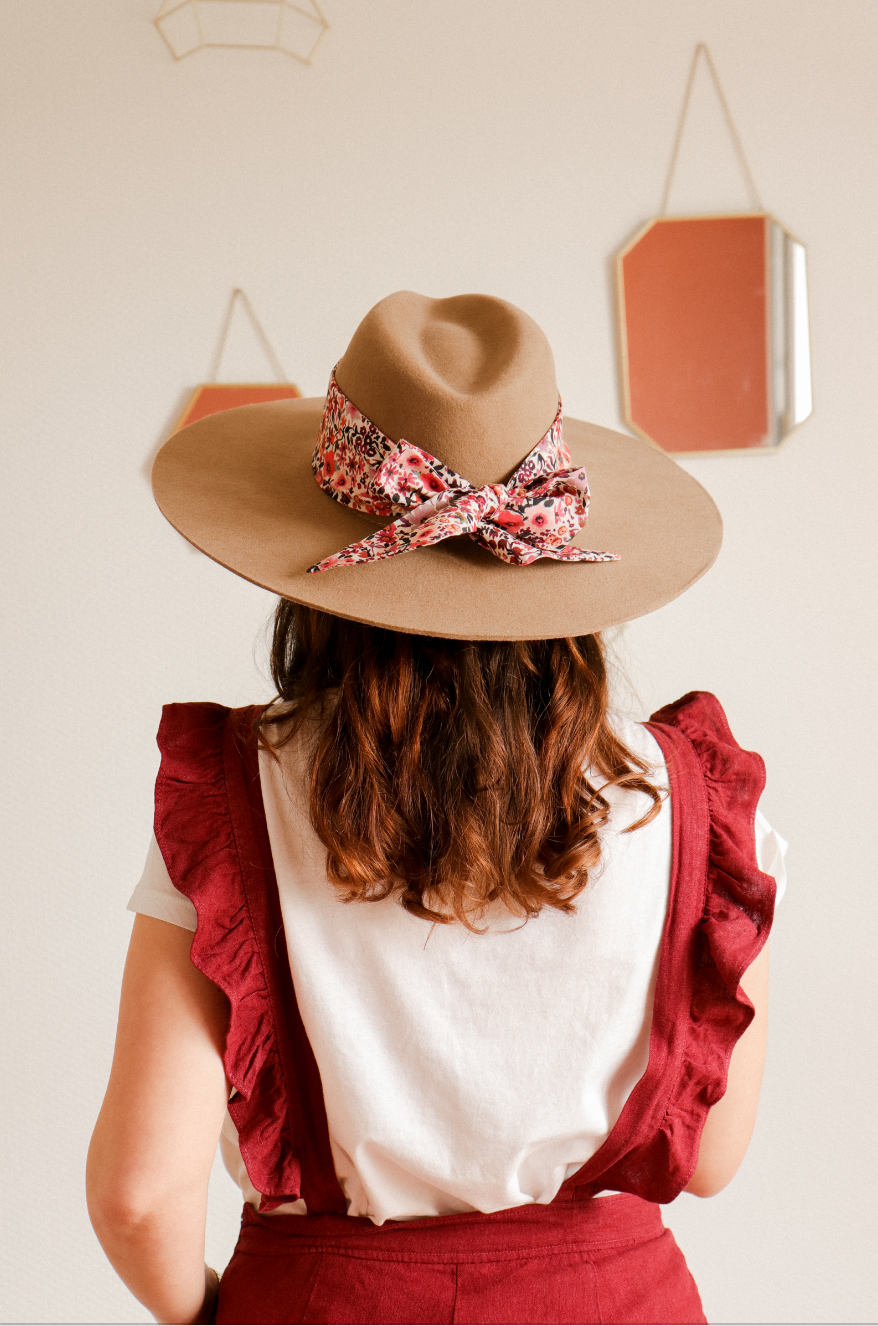 Miniature : Bandeau multi-utilisation long fleur terracotta