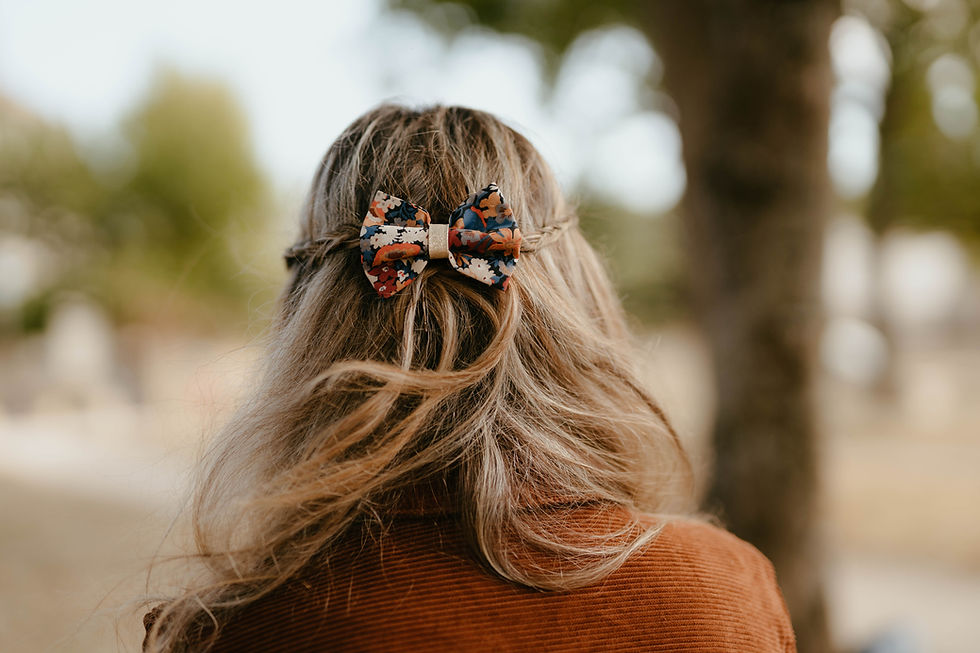 Miniature : Noeud à clipper fleur bleu et orange