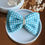 Miniature : Barrette noeud imprimé pied de poule tweed bleu turquoise et blanc