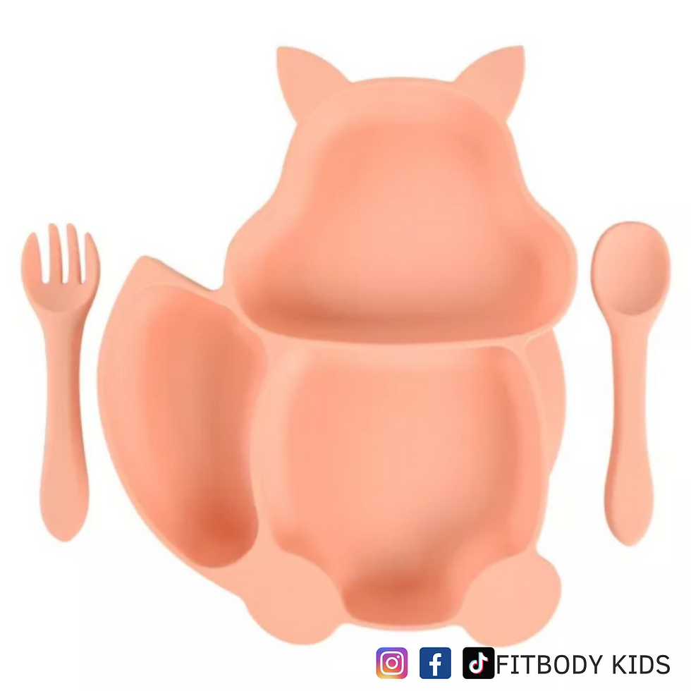 Miniatura: Plato de Silicona Ardilla + 2 tenedor