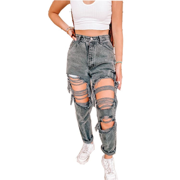 Chic Distressed Women's Jeans