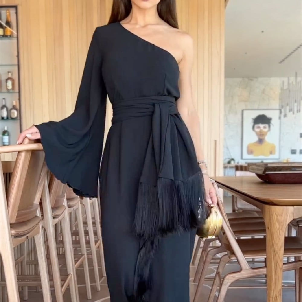 Chic Ruffles Tassel Dress