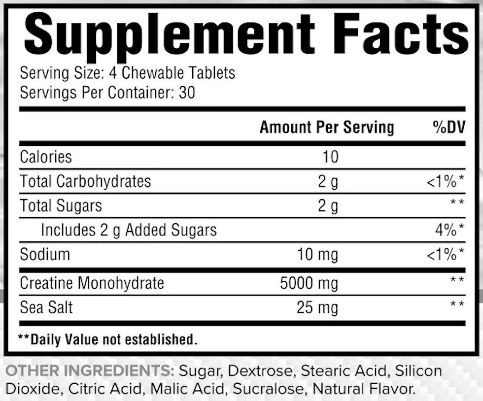 Thumbnail: CORE Nutritionals Creatine Chews fact
