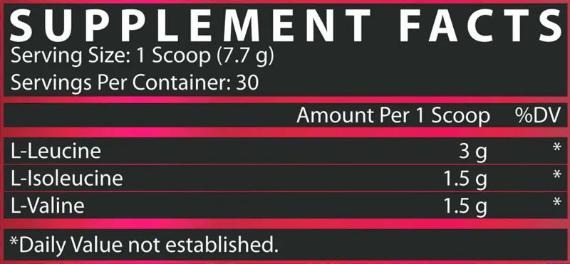 Thumbnail: Nutrex BCAA 6000 Recovery 30 serving fact